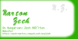 marton zech business card